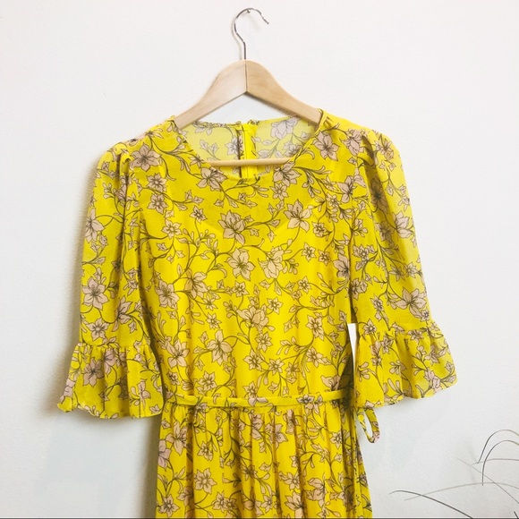 Avec Le Filles Yellow Floral Dress - Picture 2 of 11
